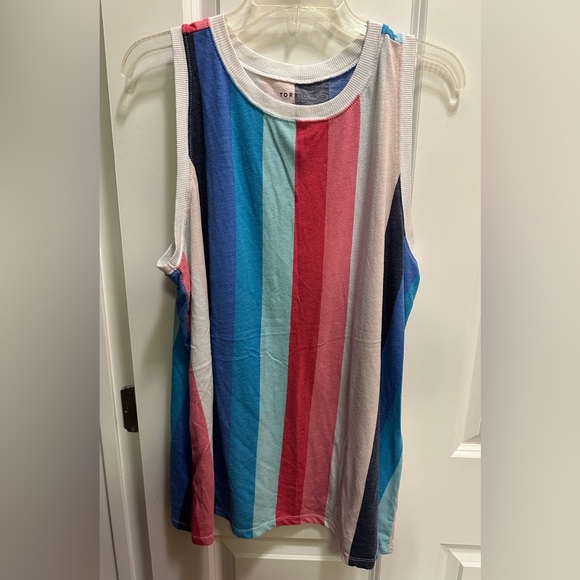 Striped torrid tank size 2 pink blue - Picture 1 of 7